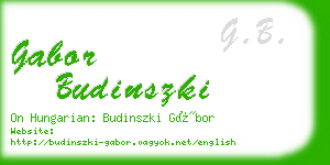 gabor budinszki business card